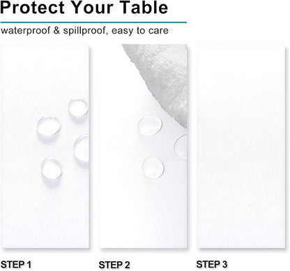 Hiasan White Rectangle Tablecloth - Waterproof Washable Polyester Fabric Table Cloth for Buffect Dining Birthday Party Wedding, 70 x 108 Inch