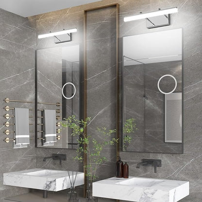 Aipsun 15.7 inch LED Vanity Lights Adjustable Bathroom Wall Light Bathroom Lighting Fixture Over Mirror Chrome Modern Vanity Lighting 5500K