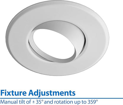 NICOR Lighting 5/6 inch Adjustable LED Eyeball Retrofit Downlight Kit in 4000K (DEB56-20-120-4K-WH)