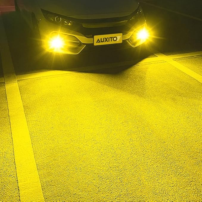 AUXITO 9006/HB4 3000K Golden Yellow LED Fog Light Bulbs 18000LM, 1000% Brighter Amber Fog Lights Kit, 1:1 OEM Replacement for Cars Trucks SUVs, 3-Min Install, IP68 Waterproof, Pack of 2