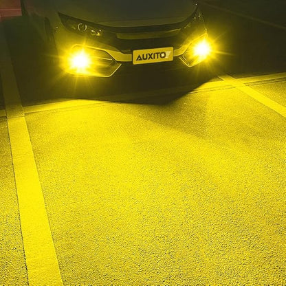 AUXITO 9006/HB4 3000K Golden Yellow LED Fog Light Bulbs 18000LM, 1000% Brighter Amber Fog Lights Kit, 1:1 OEM Replacement for Cars Trucks SUVs, 3-Min Install, IP68 Waterproof, Pack of 2