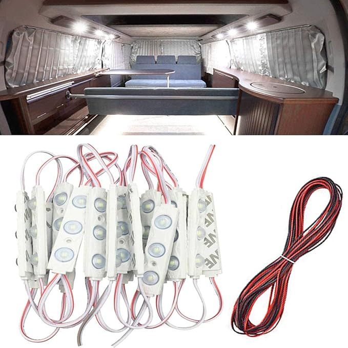 ROYFACC 120 LED Van Light Car Interior Light Bright White Lighting Dome Lamp Ceiling Work Lights Kit for Van Truck Auto Car Vehicle Caravan DC 12V (40 Modules, White)