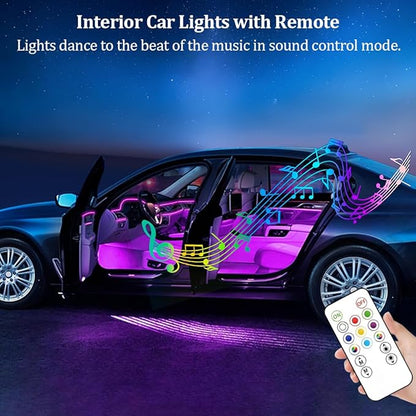 2 PCS Car Led Lights Interior,7 Colors Ambient Lighting Car Interior,USB Rechargeable Car Interior Reading Light,Portable Led Lights for Car