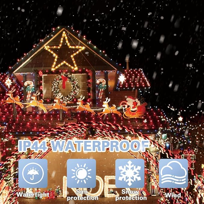 LAMPHOME 200 LED 66ft Valentines Decorative Mini Lights, Red String Lights Outdoor Valentines Day Decorations,Christmas Fairy String Lights Plug in, 16 Lighting Modes Waterproof for Tree Wedding Party