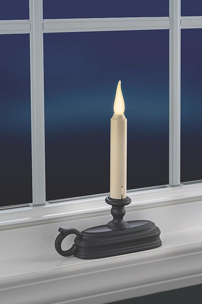 Xodus Innovations FPC1625A Battery Window Candle New Dynamic Flicker Warm White Flame Sensor ON Timer Off (Black-Single)
