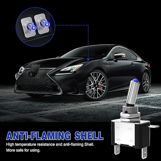 Nilight 3PCS Blue LED Toggle Switches 12V 20A 3 Pin 2 Position ON Off SPST Heavy Duty Rocker Switch for Auto Car Marine RV Vehicles Truck Boat Dash