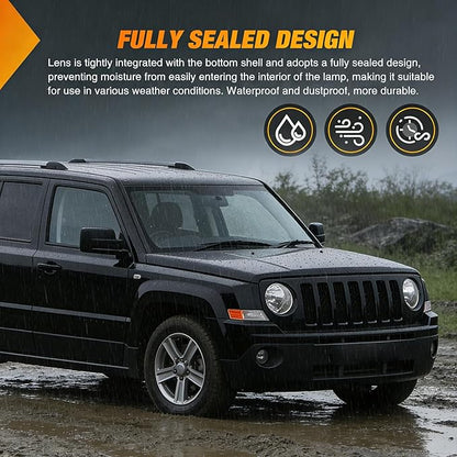 Nilight Front Turn Signals Light Clear Amber Lens Parking Day Running Marker Lights Compatible with 2007-2017 Jeep Patriot Passenger Side