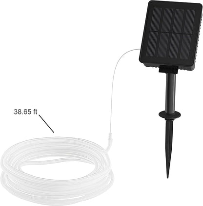 Outdoor Solar Rope Light- Solar Powered Cable String 100 LED Lights with 8 Modes for Patio, Backyard, Garden, Events by Pure Garden (Cool White)