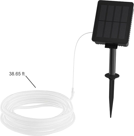 Outdoor Solar Rope Light- Solar Powered Cable String 100 LED Lights with 8 Modes for Patio, Backyard, Garden, Events by Pure Garden (Cool White)