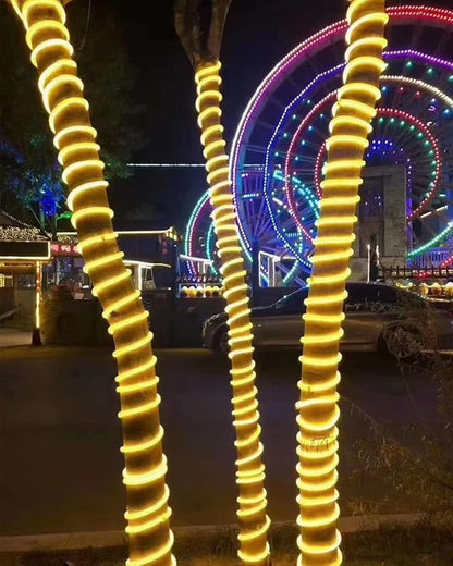 DUOFU365 Yellow Neon LED Strip Light, DC 12V 600 SMD2835 LED Neon Rope Lights,Upgraded 16.4ft/5m Led Light Strips Flexible Waterproof for Indoor/Outdoors Home Decoration/DIY(No Power Adapter)