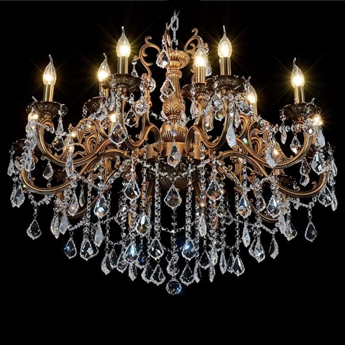Crystal Chandeliers Contemporary Chandelier Island Lighting 15 Lights Candle Pendant Ceiling Light Fixture for Dining Room Living Room Kitchen Bedroom Hallway Entry D35.4