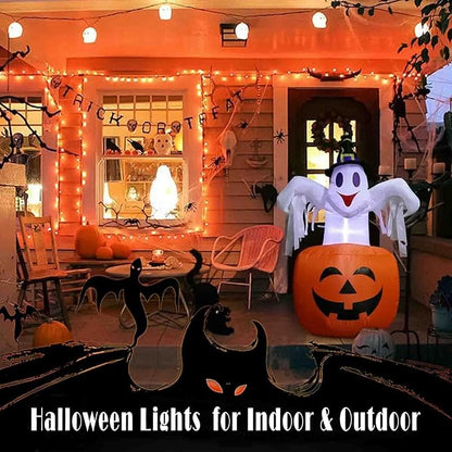 Orange LED Outdoor Halloween Lights, Halloween Decorations, 39 FT 100 LED Mini Lights with 8 Lighting Modes,Connectable String Light Plug in for Garden Patio Party Haunted House Ghost Holiday Decor
