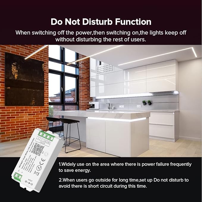 SEZO C02W WiFi Bluetooth Dual White LED Strip Controller Group Control Support Tuya Smart Life APP/Voice Control Compatible with LM091 LM096 LM007 LM097 CCT Remote DC12-24V