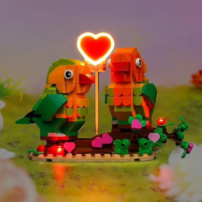 Upgraded Led Light Kit Compatible with Lego Valentine Lovebirds Building Set, Lights Decoration Compatible with Lego 40522, Best Gifts for Adults (Model Not Included)