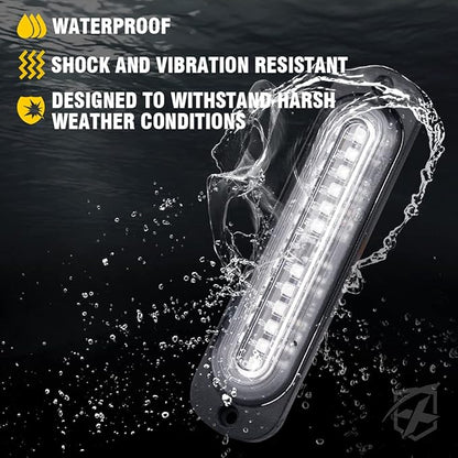 Xprite Blue LED Emergency Strobe Lights Kit, Surface Flush Mount Grill Grille Hazard Warning Safty Flashing Police Light for Volunteer Vehicles Off-Road Trucks Cars SUV ATV UTV Motorcycle - 8PCS