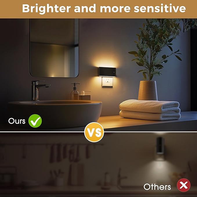 L LOHAS LED Night Light, [4 Pack] Dimmable Modern LED Night Lights Plug into Wall,Dusk to Dawn Sensor Night Lights for Kid, 0-100LM 3000K Soft White Nightlight for Hallway Bedroom Stairway