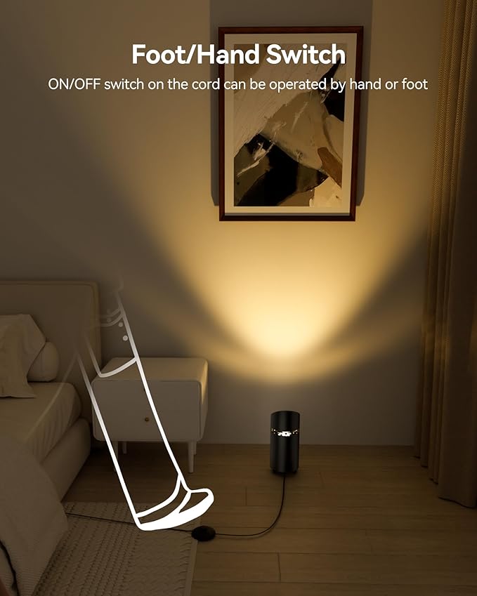 2 Pack Uplights Indoor Floor Can Lights, 3000K/4000K/6000K Spotlight Indoor with GU10 Bulbs, Uplighting Spotlights with Foot Switch for Living Room Corner Sofa House Plant Wall Artwork Decor