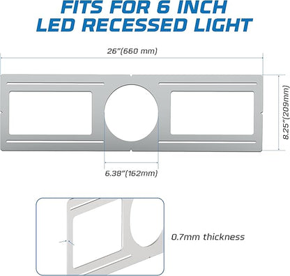 OHLECTRIC 48 Pack – New Construction Mounting Plate for 6 Inch LED Downlight – Slim Steel Rough in Plate/Bracket – Made of Galvanized Steel Recessed LED Light Plate -Slim Light Kit Bracket
