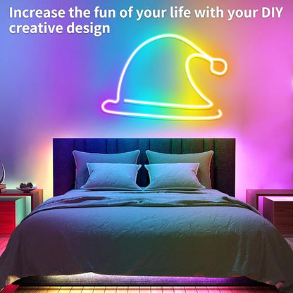 segrass 32.8FT Neon Rope Light,Flexible Led Rope Light Control with App/Remote,Multiple Modes Rope Lights,IP65 Outdoor RGB Led Neon Lights Waterproof,Music Sync Gaming Led Neon Light Strip for Bedroom