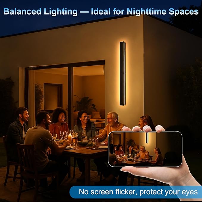 Modern Outdoor Wall Lights - 2pack 70.8inch 3000k Black Exterior Light Fixtures Wall, Porch Lights Outdoor Wall Sconce, Patio Long Strip Wall Light Fixture Outside for Garage, House(4.72 Inch Wide)