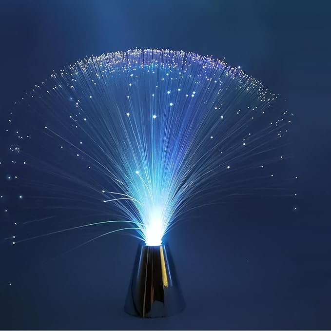 EA 2 pck 13‘’ inch LED Colourful Changing Fibre Fiber Optic Fountain Night Light Calming Lamp Christmas