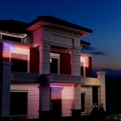 Leisure world American Flag Lights – 384 Super Bright LEDs, Waterproof USA Flag Decoration for 250th Anniversary, Independence Day (July 4th), Memorial Day, Christmas & Holiday Party