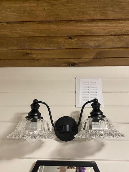 XIEDUN Farmhouse Bathroom Light Fixtures Black Vanity Lights for Bathroom 2 Light Vanity Light Fixtures