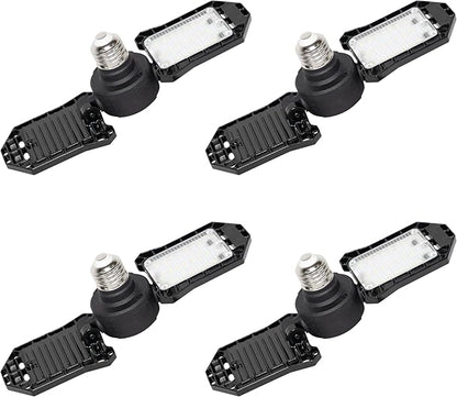 GT-Lite 3000 Lumen LED Garage Light, 300Watt Equivalent, Adjustable 2 Panel Bulb, 150Watt Equivalent, 5000K Daylight, E26, 4 Pack