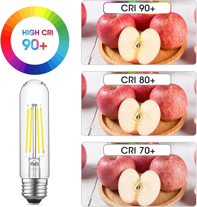 Gozelux E26 LED Bulb 6W Equal 60 Watt Light Bulbs Daylight 5000K E26 Edison Bulb AC120V 750LM Dimmable 5 Inch T10 LED Bulb Tubular for Rustic Pendant, Chandeliers, Wall Sconces, Pack of 4