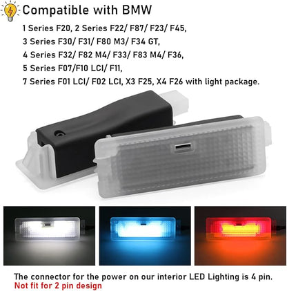 Jaronx Compatible with BMW LED Footwell Ambient Light for 1' F20, 2' F22, 3' F30, 4' F32, 5' F10, 7' F01, X3 F25, X4 F26, Under Dash Ambient Lights Interior LED Atmosphere Lighting