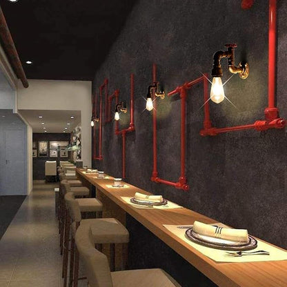 Kawell Vintage Wall Light Fixtures Industrial Retro Wall Sconce Light Creative Water Pipe Wall Lamp Iron Art E26 60W Max for Bedroom Kitchen Restaurant Loft Cafe Bar Hallway