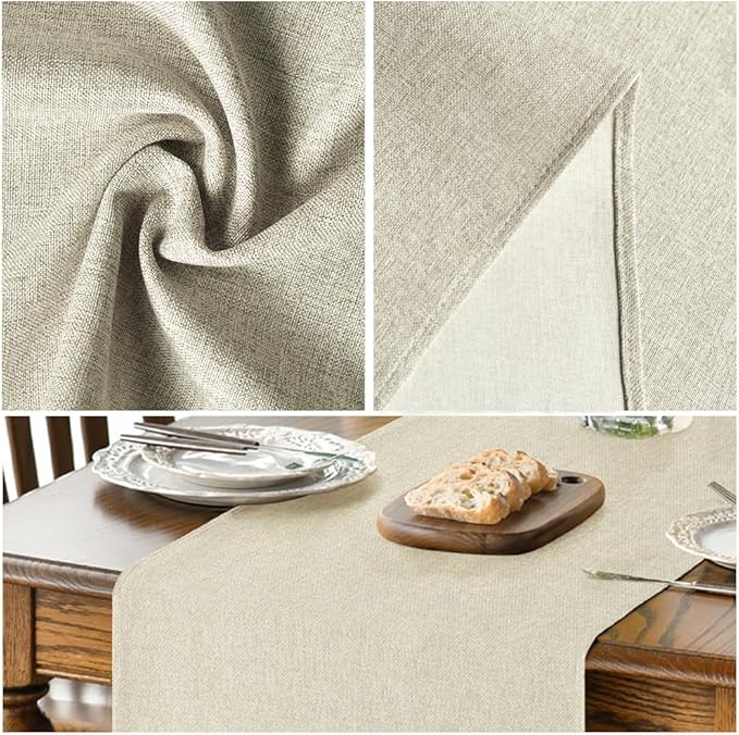 Artoid Mode Beige Table Runner, Seasonal Summer Fall Washable Kitchen Dining Table Decoration for Home Party Decor 13x120 Inch