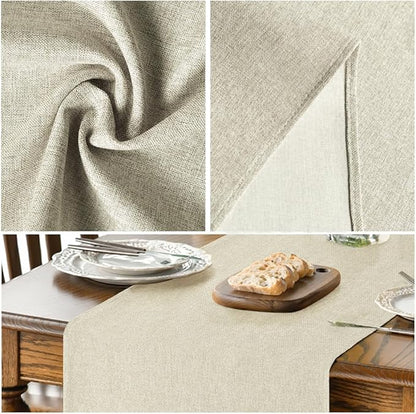 Artoid Mode Beige Table Runner, Seasonal Summer Fall Washable Kitchen Dining Table Decoration for Home Party Decor 13x48 Inch