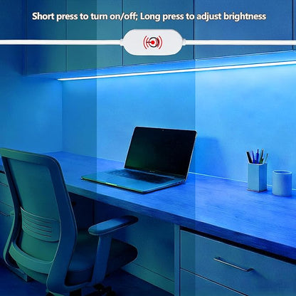 ZSLAIFU 5V USB LED Light Strip, COB LED Strip Lights, Ice Blue 5V LED Lights, Small LED Strip Light, TV Lights for TV Under Cabinet Kitchen Living Room Shelving or Displays (Ice Blue, 3.28ft)