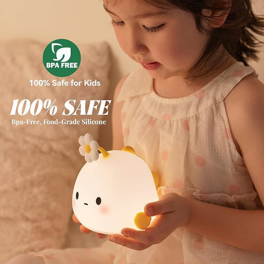 Angler Fish Night Light for Kids, Cute Anime Fish Lamp Gifts for Baby Boys and Girls, Touch Adjustable Squishy Silicone Nursery Night Lights with Timer, Rechargeable Kids Lamp Kawaii Sea Themed Decor