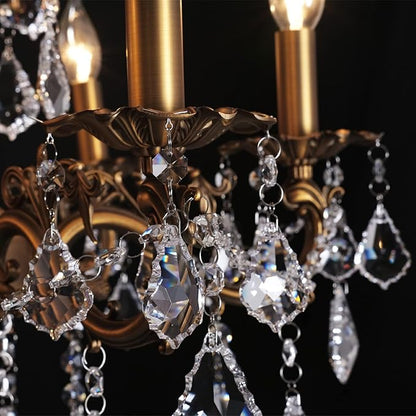 Crystal Chandeliers Contemporary Chandelier Island Lighting 8 Lights Candle Pendant Rectangle Hanging Ceiling Light Fixture for Dining Room Living Room Kitchen Island Entry L33.85