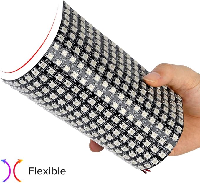 BTF-LIGHTING 2 Pack WS2812B ECO RGB Alloy Wires 5050SMD Individual Addressable 16X16 256 Pixel LED Matrix Flexible FPCB Full Color Works with WLED,SP802E Controllers Image Video Text Display DC5V
