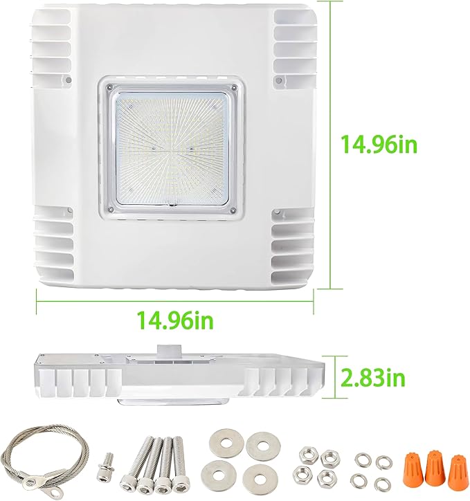 150W LED Canopy Light, 21000LM Gas Station & Parking Garage Lighting, 5700K Surface Mount Canopy Fixture, 100-277V, IP65 Waterproof, UL Listed, 500W HID Equivalent