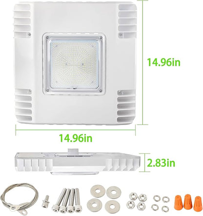 150W LED Canopy Light, 21000LM Gas Station & Parking Garage Lighting, 5700K Surface Mount Canopy Fixture, 100-277V, IP65 Waterproof, UL Listed, 500W HID Equivalent