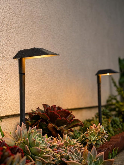 LEONLITE 5CCT Anti-Glare Low Voltage Pathway Lights, 5W Wired LED Landscape Path Lights, Aluminum IP65 Outdoor Landscape Lighting for Walkway Yard, 1800K/2700K/3000K/4000K/5000K, ETL, Pack of 6