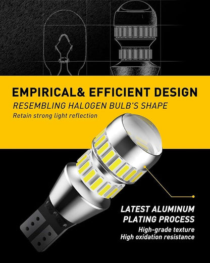 AUXITO 912 921 LED Bulbs for Backup Reverse Light Bulbs, 42-SMD 6000K Ultra Bright White, Non-polarity 906 W16W T15 921 LED Bulb Direct Back Up Parking Light Replacement Lamp, Pack of 2