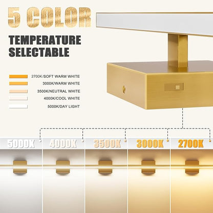 VOLISUN Modern Bathroom Vanity Light 24 inch, 14W Dimmable 5CCT Led Bathroom Light Fixture Over Mirror, Brass Bar Vanity Light for Bathrooms Mirror Cabinets Bedroom-ETL Certificated