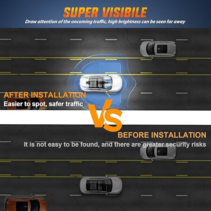 Nilight 40LED Blue White Emergency Strobe Traffic Advisor Light Bar with Suction Cups Dash Safety Warning Hazard Flashing Lights Interior Front/Rear Windshield for Trucks Construction Vehicles