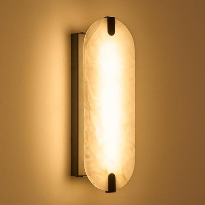 ZEROUNO 14.2 inch Alabaster Wall Sconces, Natural Marble Wall lamp,Dimmable Alabaster Wall Light Fixtures for Stairs Bathroom Living Room Bedroom or Vanity,Hallway