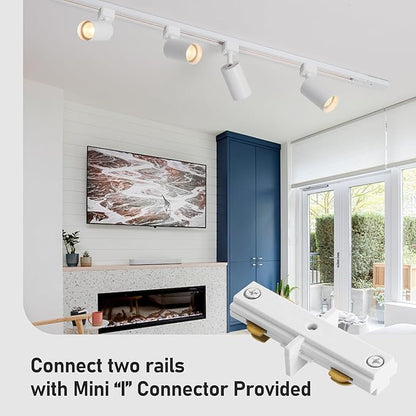 12-Light LED Track Lighting Kit with 13FT H Track Lighting Rails & Floating Canopy Connector, GU10 Track Light Kit, Modern Kitchen Track Lighting Fixtures Ceiling Spot Light, White(No Bulbs)