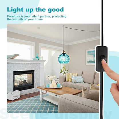 Blue Globe Glass Plug in Pendant Light Mid Century Modern Hanging Ceiling Light Fixture 14.75FT Black Chandelier Lighting for Bedroom Living Room Dining Room