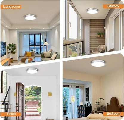 16IN Double Ring Flush Mount Ceiling Lights, 24W, 1900LM,with 5CCT 2700K-5000K Adjustable, Dimmable LED Ceiling Light Fixtures for Hallway, Bedroom, Kitchen, ETL Listed - 4PK
