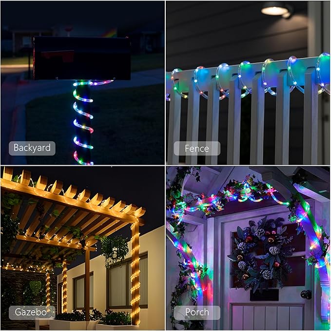 ANJAYLIA 105FT 320 LED Color Changing Rope Lights, 18 Colors Outdoor String Lights with Plug & Remote, Led Rope Lights Outdoor Waterproof, Christmas Lights for Bedroom Deck Halloween Decorations