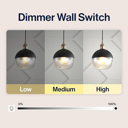 JONATHAN Y 7.5" Brass Gold/Black Mid-Century Modern Globe Pendant Light, Adjustable LED Hanging Ceiling Fixture, Champagne Smoked Glass Shade for Kitchen Island JYL3513A