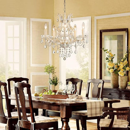 Saint Mossi 5 Light Crystal Maria Theresa Chandelier, Modern K9 Crystal Chandelier Lighting,Crystal Pendant Lighting Fixture for Dining Room,Bedroom,Living Room,H22 x W20 with Adjustable Chain